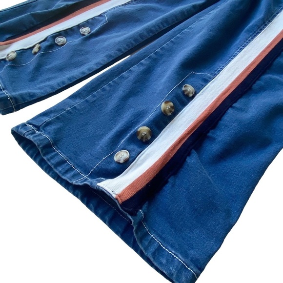 Wide Leg Barrel Jeans Womens Size Small Striped Ankle Crop Baggy Relaxed Loose - Picture 6 of 16